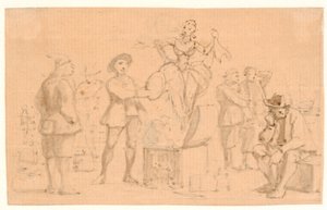 Peder Paars 1. Buch 2. Gesang. Venus steigt aus der Kiste von Wilhelm Marstrand