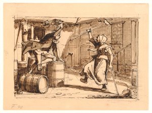 Peder Paars 2. Buch 3. Gesang. Jens Bloks und Mutter Gunhilds Kampf von Wilhelm Marstrand