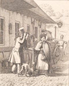 Szene vor einem Konsumstand von Wilhelm Marstrand