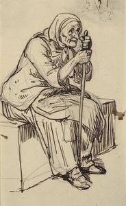 Sitzende alte Frau von Wilhelm Marstrand