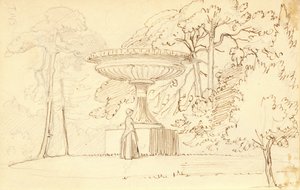 Südlicher Garten mit einer Dame an einer kolossalen Schale von Wilhelm Marstrand