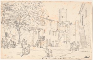 Marktplatz in Nemi von Wilhelm Marstrand