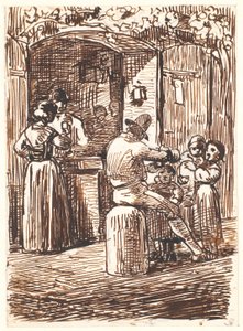 Vor einem Weinausschank in Italien von Wilhelm Marstrand