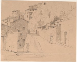 Via Piave mit La Porta Su in Olevano Romano von Wilhelm Marstrand