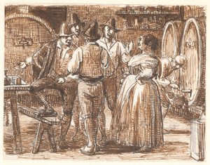 Der Wein wird im Keller probiert von Wilhelm Marstrand