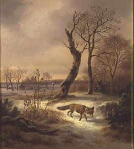 Fuchs in einer Winterlandschaft von Wilhelm Reinhardt