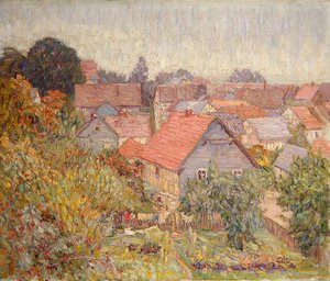 Blick aus dem Atelierfenster, Willingshausen von Wilhelm Thielmann