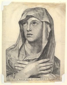 Büste von Maria mit verschränkten Händen