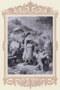 Dorothea und die Auswanderer, Hermann und Dorothea (Lithografie) von Wilhelm von (after) Kaulbach
