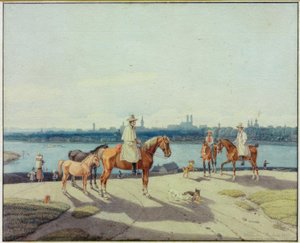 Reiter am Isarufer vor München von Wilhelm von Kobell