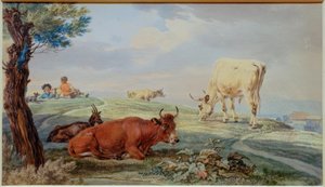 Weidelandschaft aus dem bayerischen Oberland von Wilhelm von Kobell