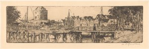 Enkhuizen von Willem Adrianus Grondhout (signed by artist)