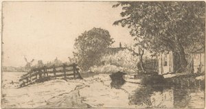 Haus am Wasser in der Binckhorst in Den Haag von Willem Adrianus Grondhout (signed by artist)