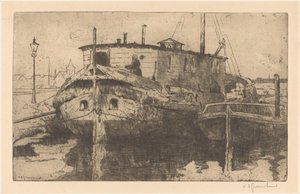 Laakhafen in Den Haag von Willem Adrianus Grondhout (signed by artist)