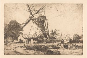 Mühle bei Den Haag von Willem Adrianus Grondhout (signed by artist)