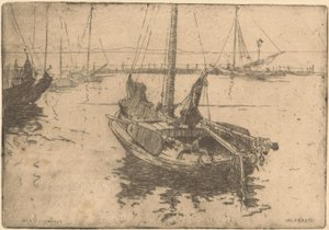 Boote im Hafen von Volendam von Willem Adrianus Grondhout (signed by artist)