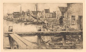 Volendam von Willem Adrianus Grondhout (signed by artist)
