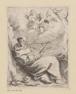 Heiliger Franziskus von Assisi mit Kruzifix von Willem Basse (attributed to)