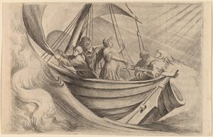Cäsar überquert stürmische Meere von Willem Basse