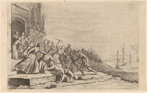 Die Anhänger von Solon verteidigen den Tempel der Venus von Willem Basse