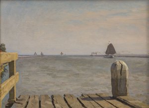 Pier in Enkhuizen, 1918 von Willem Bastiaan Tholen