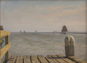 Pier in Enkhuizen, 1918 von Willem Bastiaan Tholen