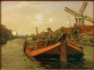 Treckschute im Kanal von Willem Bastiaan Tholen