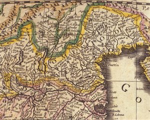 Karte der Region Venetien, Italien. Atlas von William Blaeu (1571 - 1638)