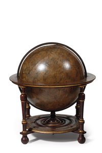 Großes Paar Bibliotheksgloben, der terrestrische 1645/48, der himmlische nach ca. 1630