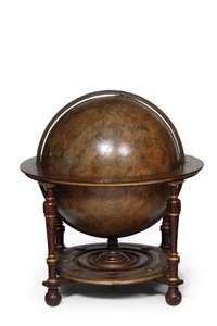 Großes Paar Bibliotheksgloben, der terrestrische 1645/48, der himmlische nach ca. 1630
