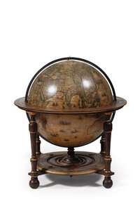 Großes Paar Bibliotheksgloben, der terrestrische 1645/48, der himmlische nach ca. 1630