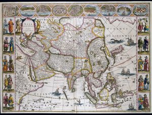 Karte von Asien. Tafel aus einem Atlas von Willem Janszoon Blaeu