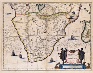 Karte von Äthiopien und Südafrika (Gravur)