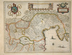 Karte des venezianischen Gebiets, aus Regionum Italiae von Willem Blaeu, Gravur