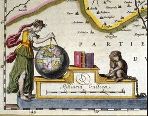 Vermessung der Erde. Detail des Atlas von Willem Janszoon Blaeu (1571-1638). Amsterdam 1630.