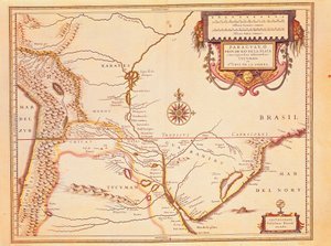 Rio de la Plata, Silberfluss und das Paraná-Becken in Paraguay, aus Willem Blaeus Atlas