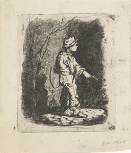 Junge mit Reifen von Willem Cornelis van Dijk