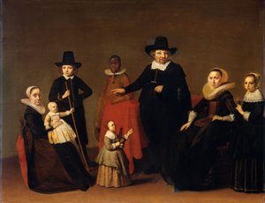 Familiengruppe mit einem schwarzen Mann