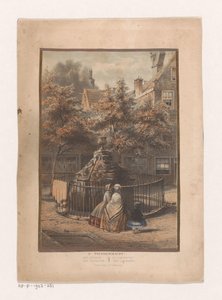 Brunnen und Innenhof an der Prinsengracht in Amsterdam von Willem Hekking jr.