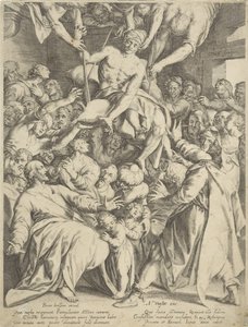 Gelähmter durch das Dach zu Christus herabgelassen von Willem Isaacsz. van Swanenburg