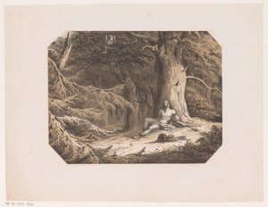 Halbnackter Mann im Wald