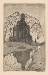 Dorfkirche von Willem Jansen (graveur) (signed by artist)