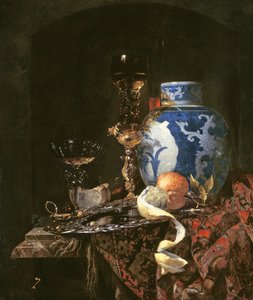Stillleben mit chinesischer Porzellanvase von Willem Kalf