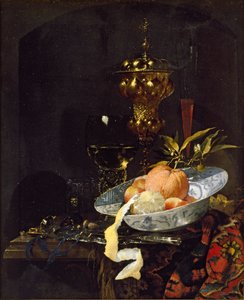 Stillleben mit einem orientalischen Teppich, frühe 1660er Jahre von Willem Kalf