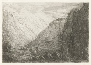 Blick auf Bergtal