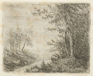Hügellandschaft mit Bach
