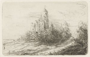 Ruine des Schlosses Stromberg von Willem Matthias Jan van Dielen