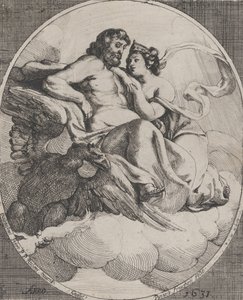 Jupiter und Juno auf Wolken sitzend, mit einem Adler, der links unten Blitze hält, 1631 von Willem Panneels