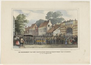 Die Rückkehr des Bataillons Mobile Schuttery von Utrecht am 19. August 1834 von Willem Pieter Hoevenaar