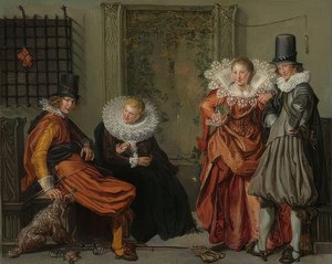 Elegante Paare sich den Hof machend